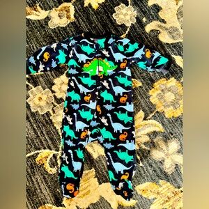 Baby boy size 12 months dinosaur footie fleece pajamas